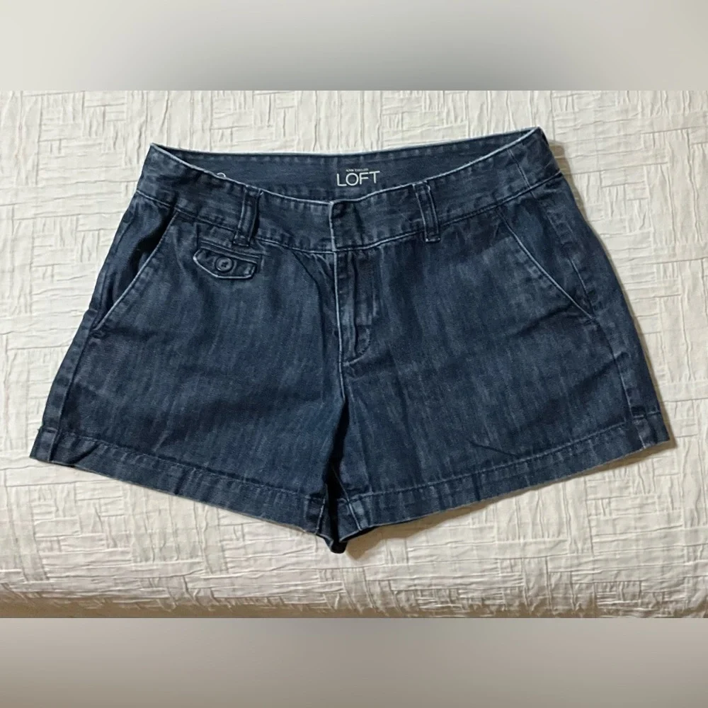LOFT Dark Blue Denim Jean Shorts